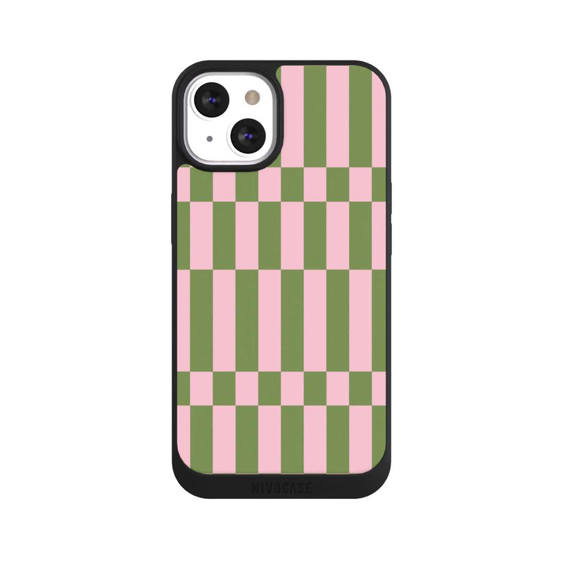 iPhone 13 NIVOpure Thème à Carreaux Sauge et Rose