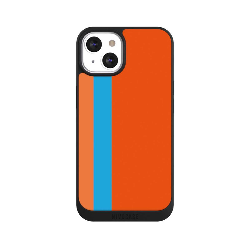 iPhone 13 NIVOpure Rayures Orange Bleu