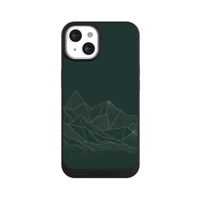 iPhone 13 NIVOpure Berg Line Art Grün