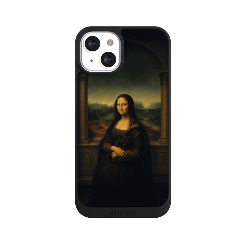 iPhone 13 NIVOpure Mona Lisa von Leonardo da Vinci mit schwarzer Katze mit KI