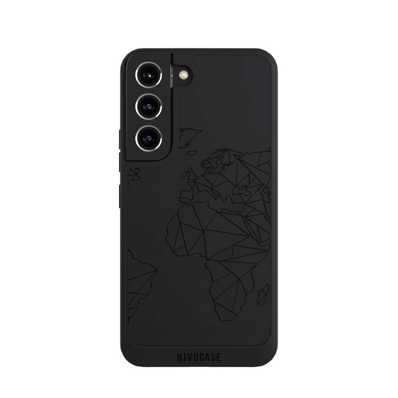 Galaxy S22 NIVOpure Carte Polygone Noir sans Fond