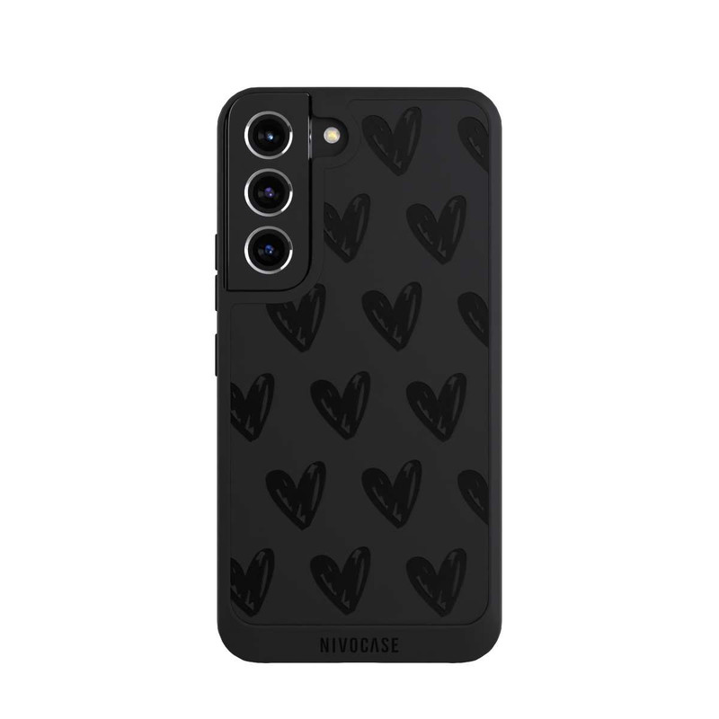 Galaxy S22 NIVOpure Coeurs noirs sans fond