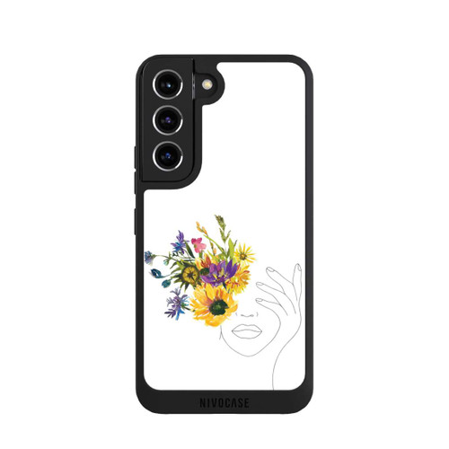 Samsung Galaxy S22 NIVOpure Line Art Frau Sonnenblumen