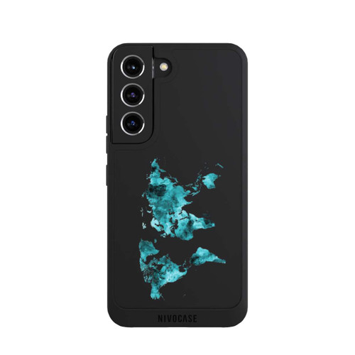 Samsung Galaxy S22 NIVOpure World Map Teal Transparent