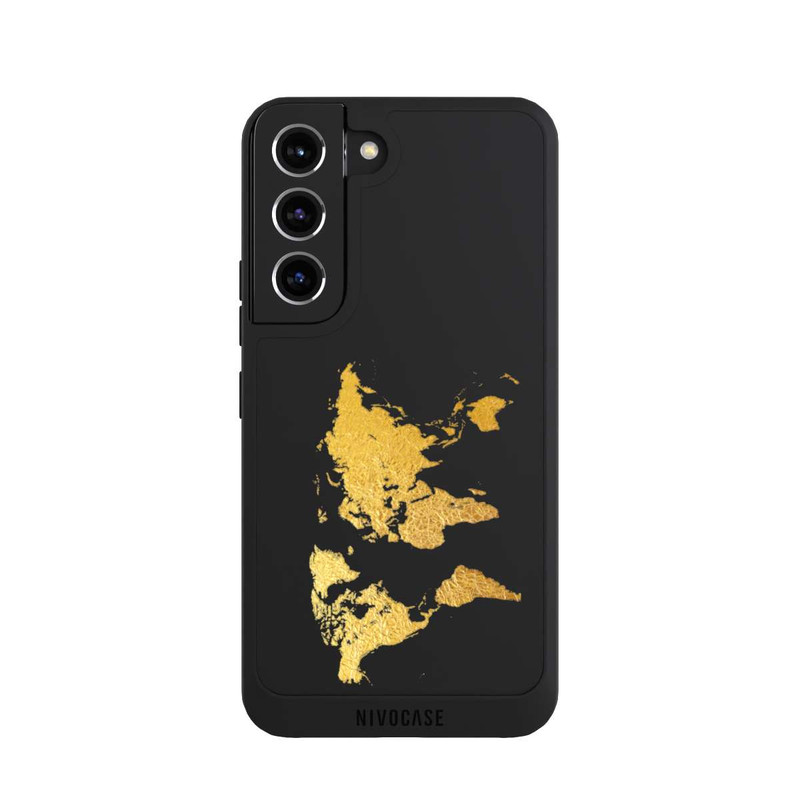 Galaxy S22 NIVOpure Weltkarte Gold Transparent