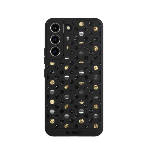 Samsung Galaxy S22 NIVOpure Gold Black Polka Dots