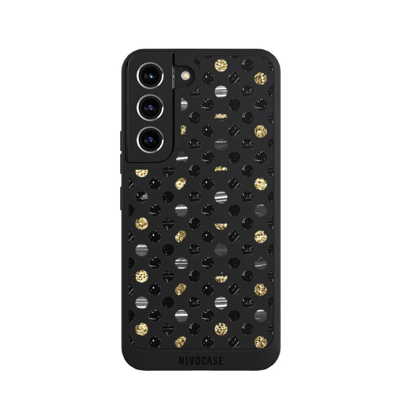 Galaxy S22 NIVOpure Pois noirs dorés