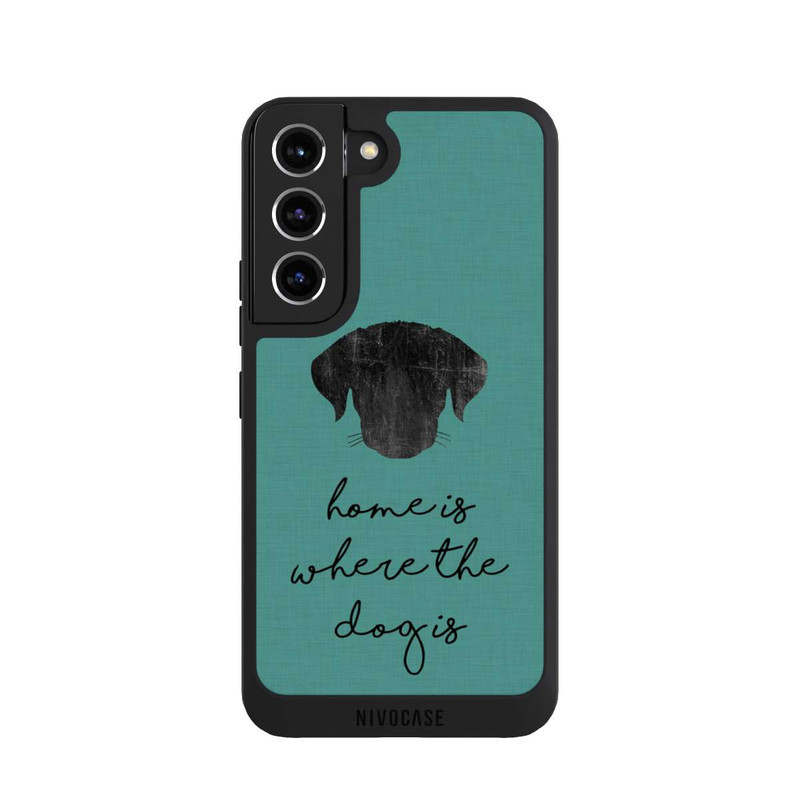 Galaxy S22 NIVOpure Home Is Where The Dog Is - Black on Turquoise 
