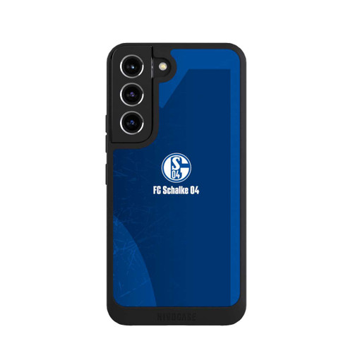 Samsung Galaxy S22 NIVOpure Schalke 04 Blauer Hintergrund Mit Logo