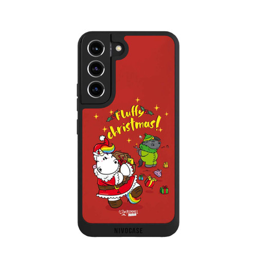 Samsung Galaxy S22 NIVOpure Pummeleinhorn Fluffy Christmas Rot