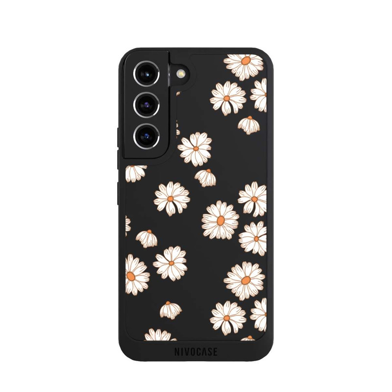 Galaxy S22 NIVOpure Fond Flower Power blanc