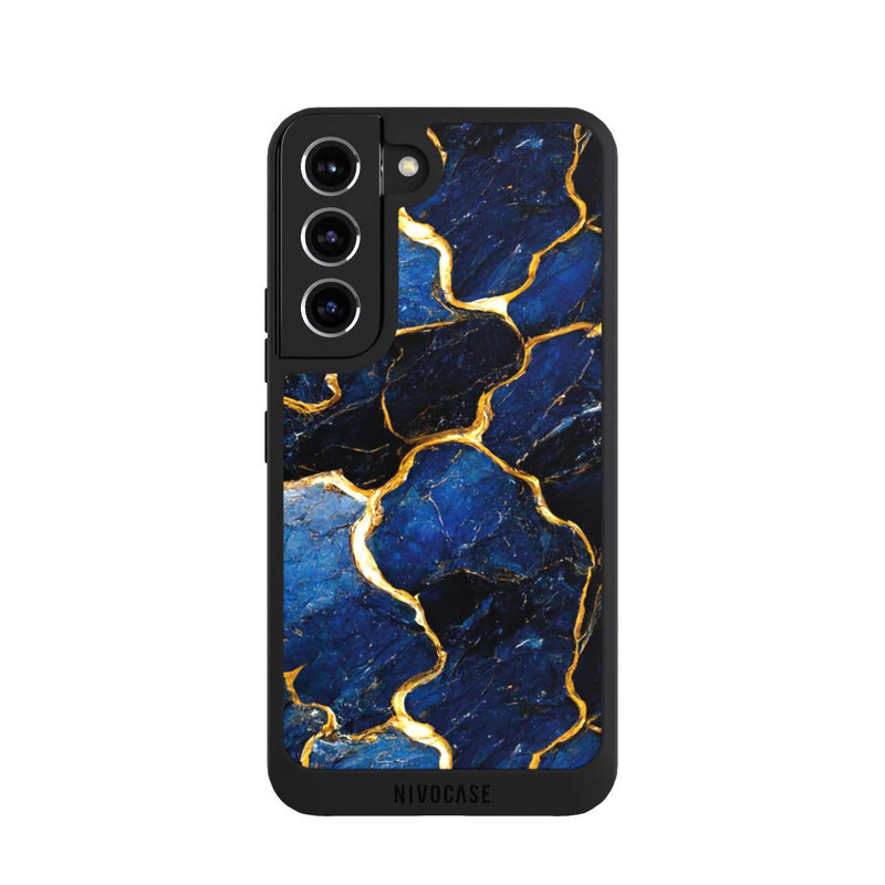 Galaxy S22 NIVOpure Couches d'impression en marbre bleu et or