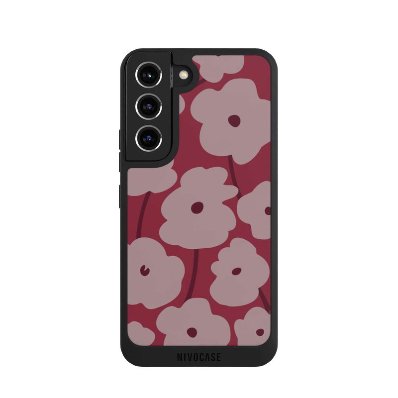Galaxy S22 NIVOpure Fleurs Minimalistes Bordeaux