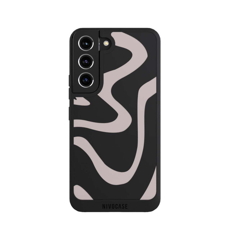 Galaxy S22 NIVOpure Trendy Lines Brown Transparent