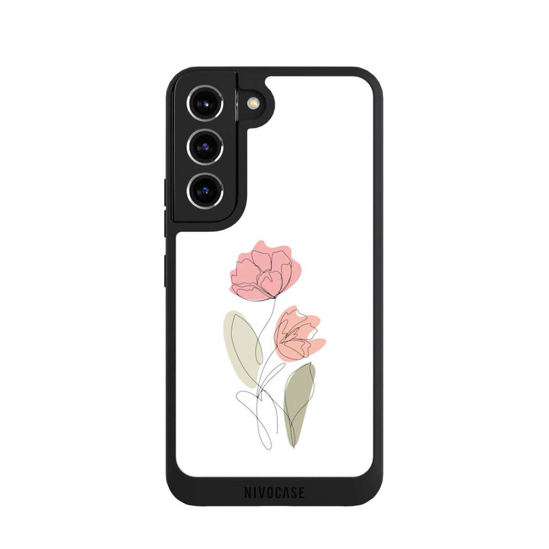 Galaxy S22 NIVOpure Dessin Au Trait Fleur Rouge