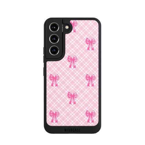 Samsung Galaxy S22 NIVOpure Pink Bows and Plaid Pattern