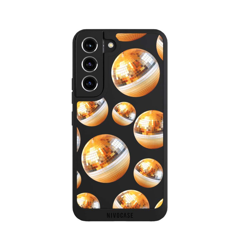 Galaxy S22 NIVOpure Disco Ball Party Gold Orange Transparent with AI