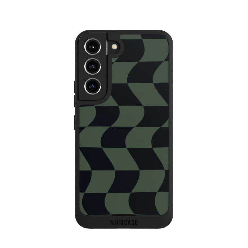 Galaxy S22 NIVOpure Checked Pattern Green Black