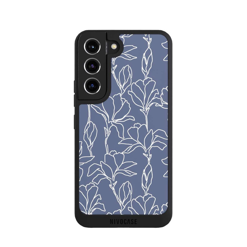 Galaxy S22 NIVOpure Flower Silhouettes on Blue