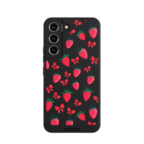 Samsung Galaxy S22 NIVOpure Strawberry Heart Ribbon Pattern Transparent