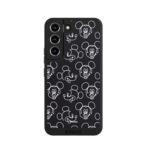 Samsung Galaxy S22 NIVOpure Disney Mickey Faces Black Line Art Pattern