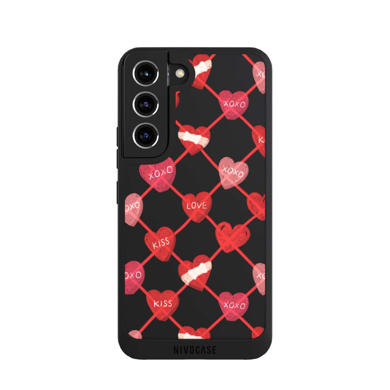 Galaxy S22 NIVOpure Herz Muster XOXO Rot