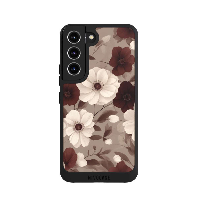Galaxy S22 NIVOpure Negative Flower Bordeaux White with AI