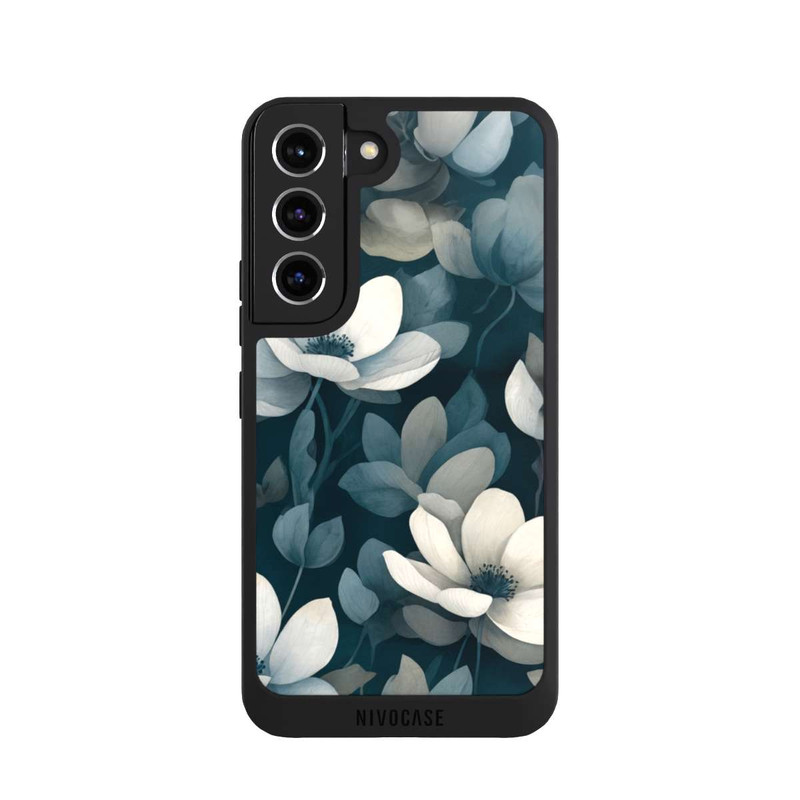 Galaxy S22 NIVOpure Negative Flower Petrol White with AI