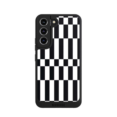 Samsung Galaxy S22 NIVOpure Checked Abstract Bold Black and White Color Block