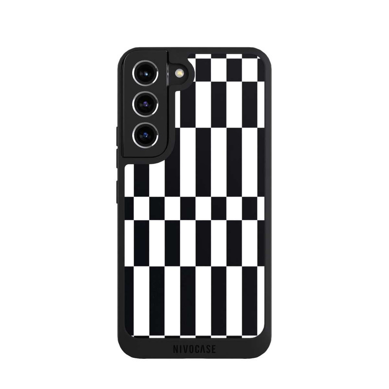Galaxy S22 NIVOpure Checked Abstract Bold Black and White Color Block
