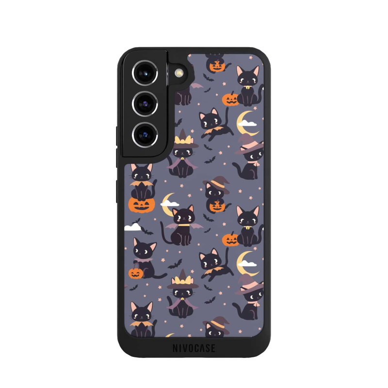 Galaxy S22 NIVOpure Cute Halloween Witch Cats and Pumpkins
