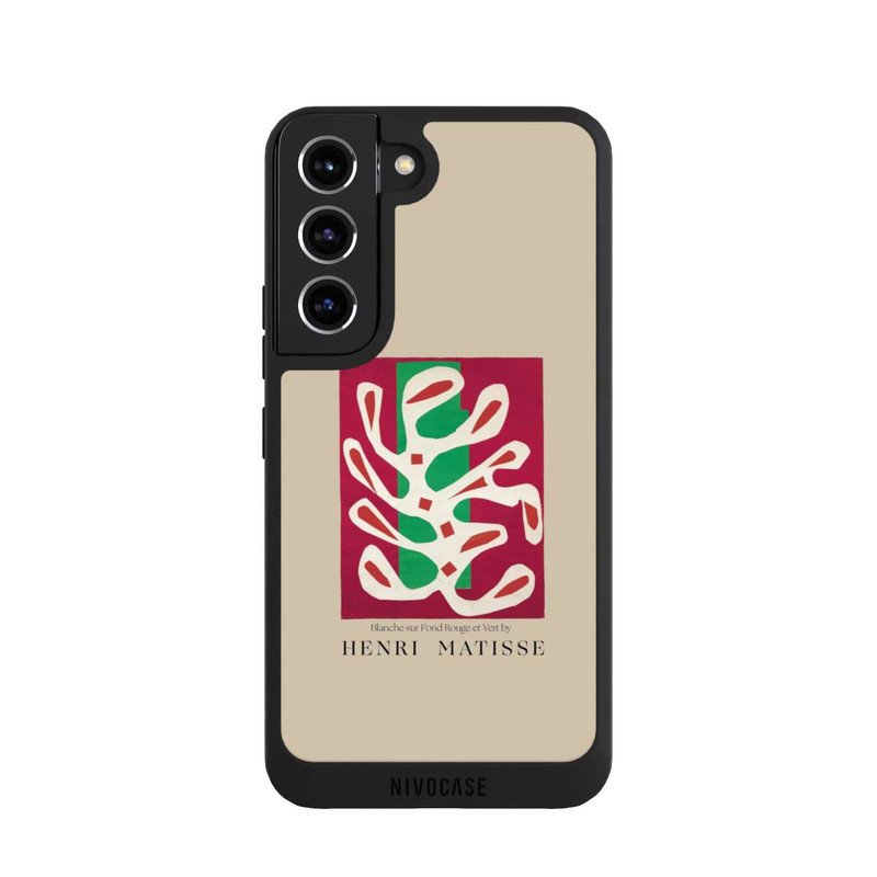 Galaxy S22 NIVOpure Blanche sur Fond Rouge et Vert by Henri Matisse