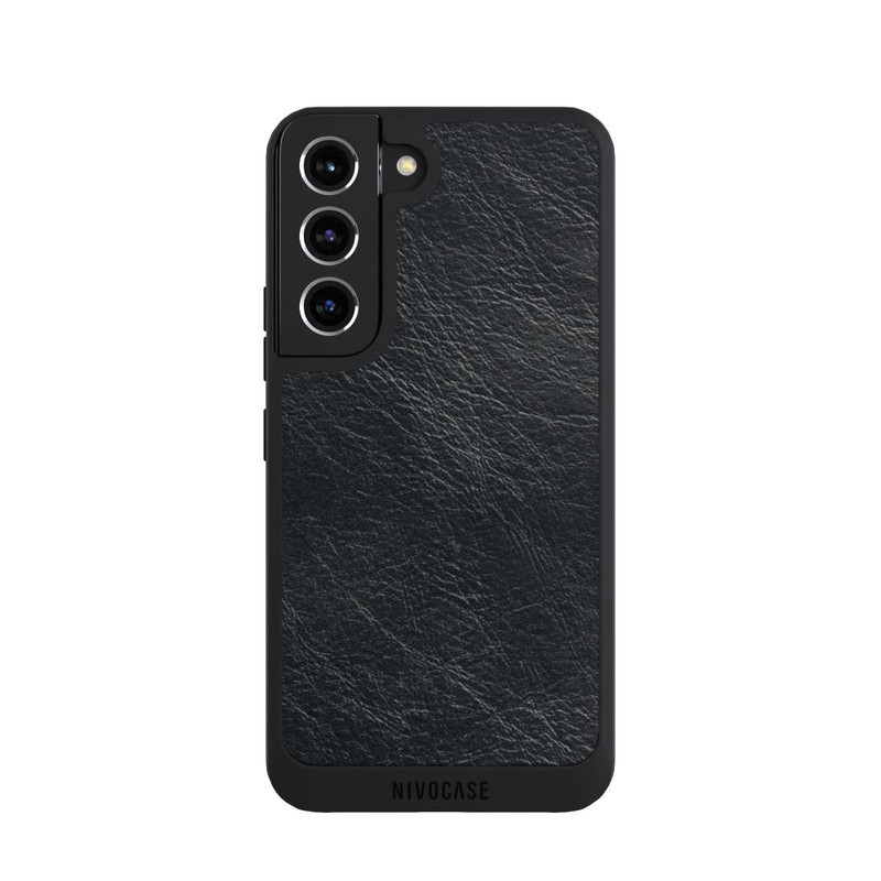 Galaxy S22 NIVOpure Fond Aspect Cuir Noir