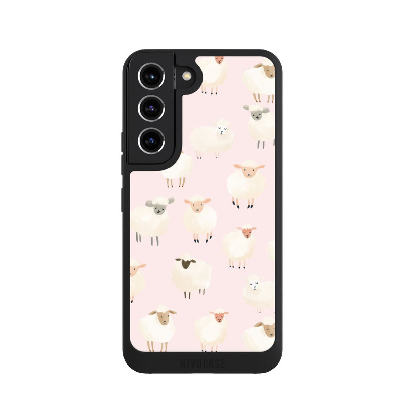 Galaxy S22 NIVOpure Motif mouton rose clair avec IA
