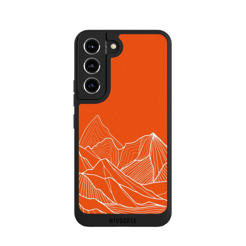 Galaxy S22 NIVOpure Montain Contour Line Art Orange