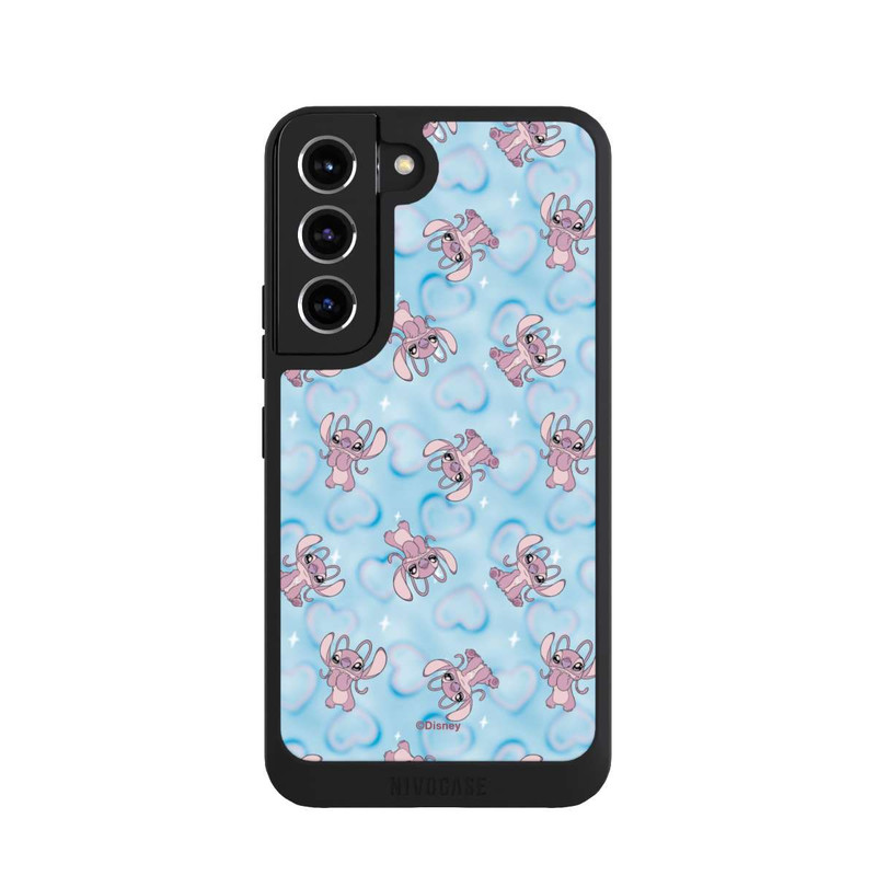 Galaxy S22 NIVOpure Lilo & Stitch Angel Pattern Blue Hearts