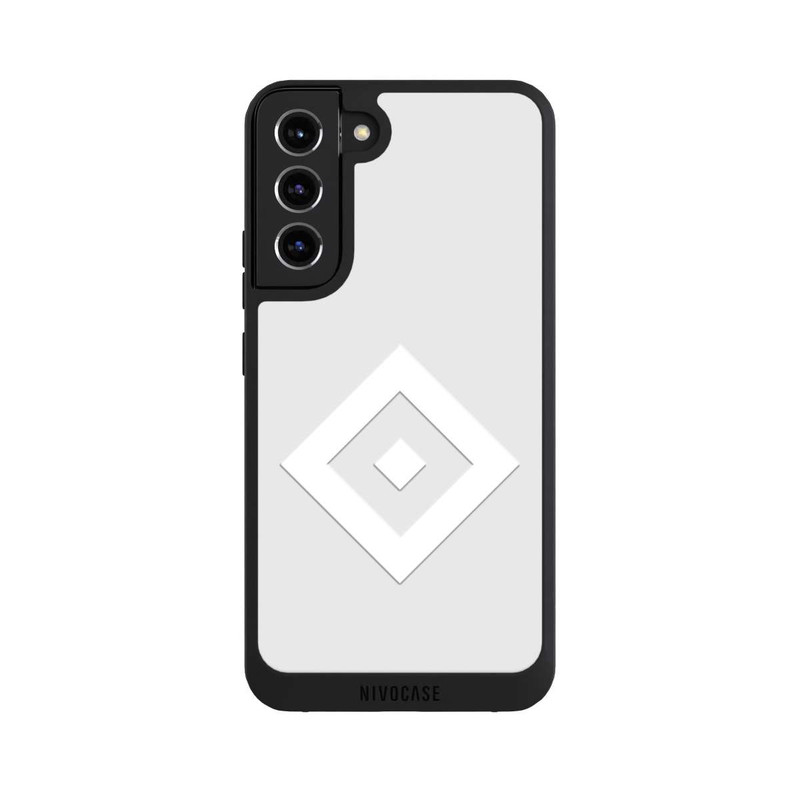 Galaxy S22 + NIVOpure Logo en forme de losange sur fond gris HSV