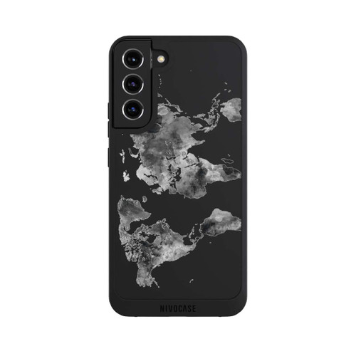 Samsung Galaxy S22+ NIVOpure World Map Black Transparent