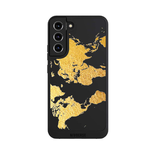 Samsung Galaxy S22+ NIVOpure World Map Gold Transparent