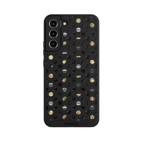 Samsung Galaxy S22+ NIVOpure Gold Black Polka Dots