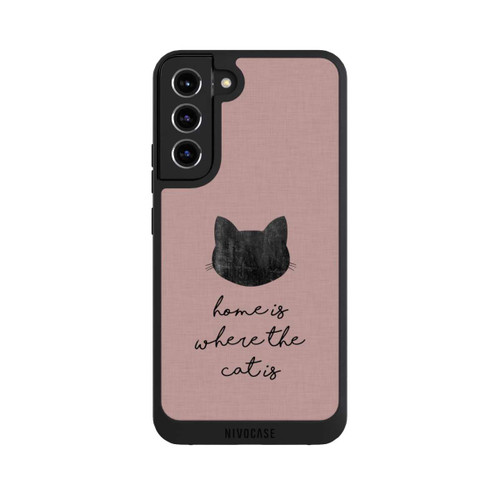 Samsung Galaxy S22+ NIVOpure Home Is Where The Cat Is - Black on Pink