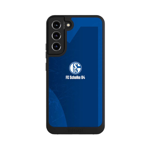 Samsung Galaxy S22+ NIVOpure Schalke 04 Blauer Hintergrund Mit Logo