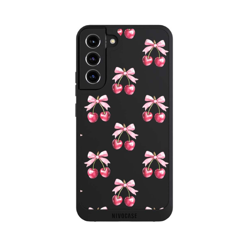 Galaxy S22 + NIVOpure Cherry Bow Pattern Transparent with AI