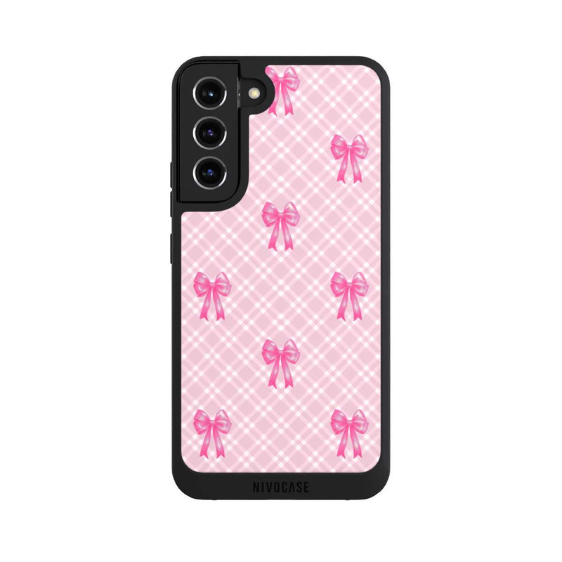 Galaxy S22 + NIVOpure Pink Bows and Plaid Pattern