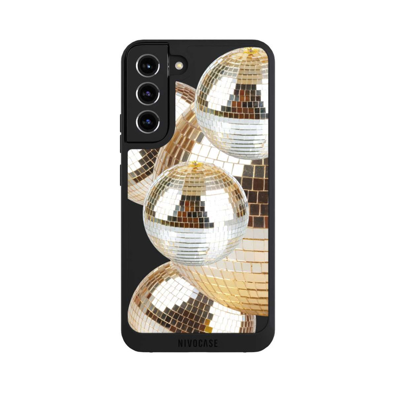 Galaxy S22 + NIVOpure Discokugel Gold Transparent mit KI