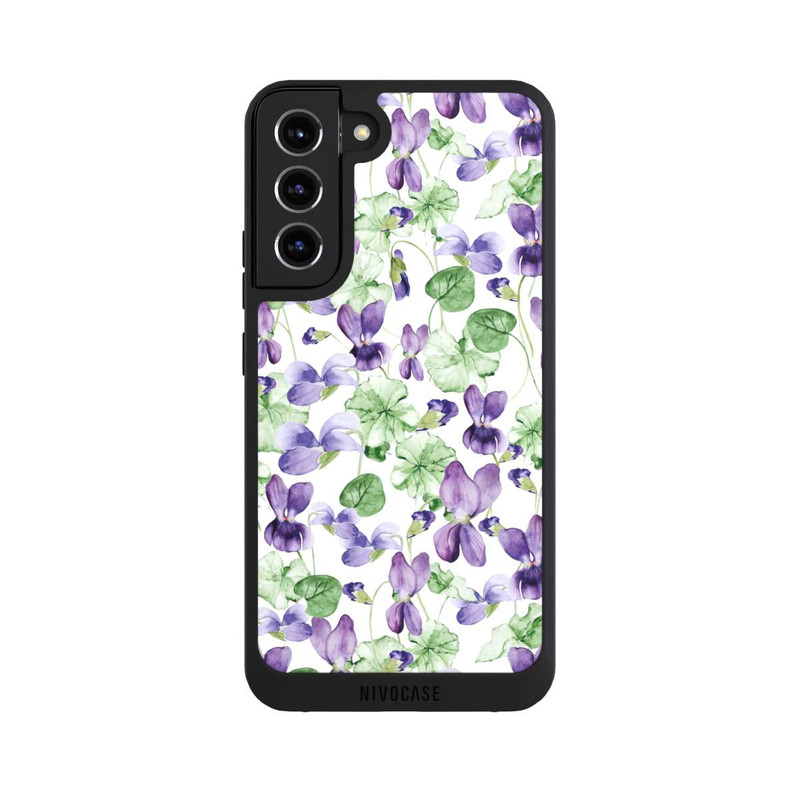 Galaxy S22 + NIVOpure Purple Wildflowers Pattern Watercolor