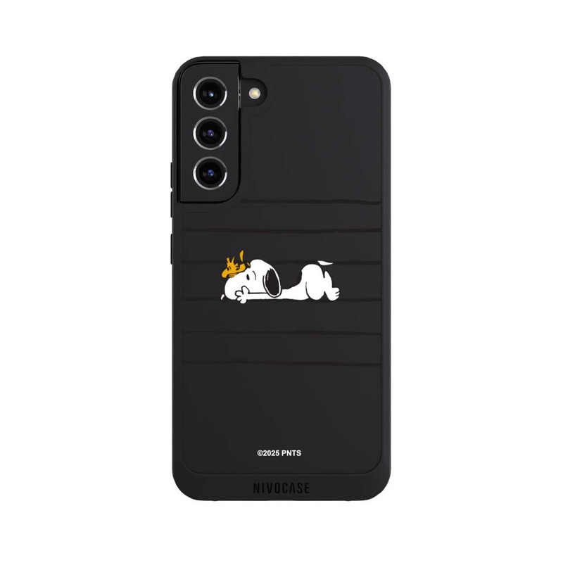 Galaxy S22 + NIVOpure Snoopy Woodstock Streifen Peanuts Transparent