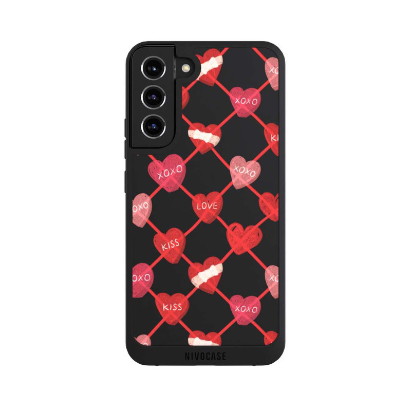 Galaxy S22 + NIVOpure Heart Pattern XOXO Red
