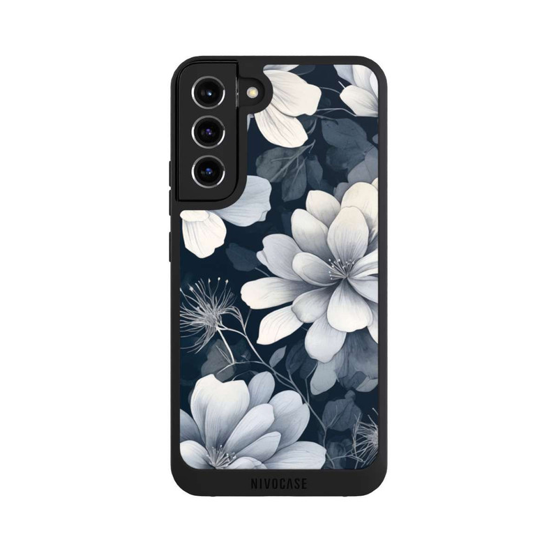 Galaxy S22 + NIVOpure Negative Flower Blue White with AI