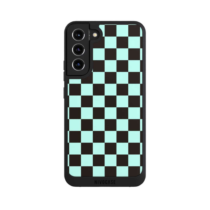 Galaxy S22 + NIVOpure Checked Pattern Blue Brown
